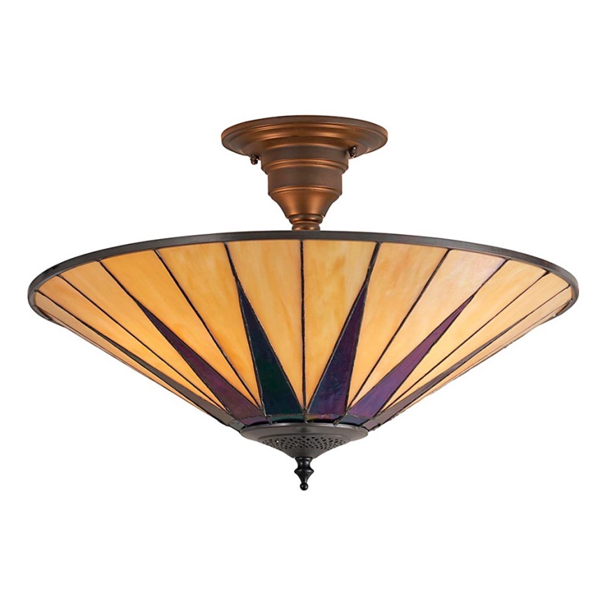 Endon 64043 - Pritrdjen stropni lestenec Tiffany DARK STAR 3xE27/60W/230V premer 49 cm