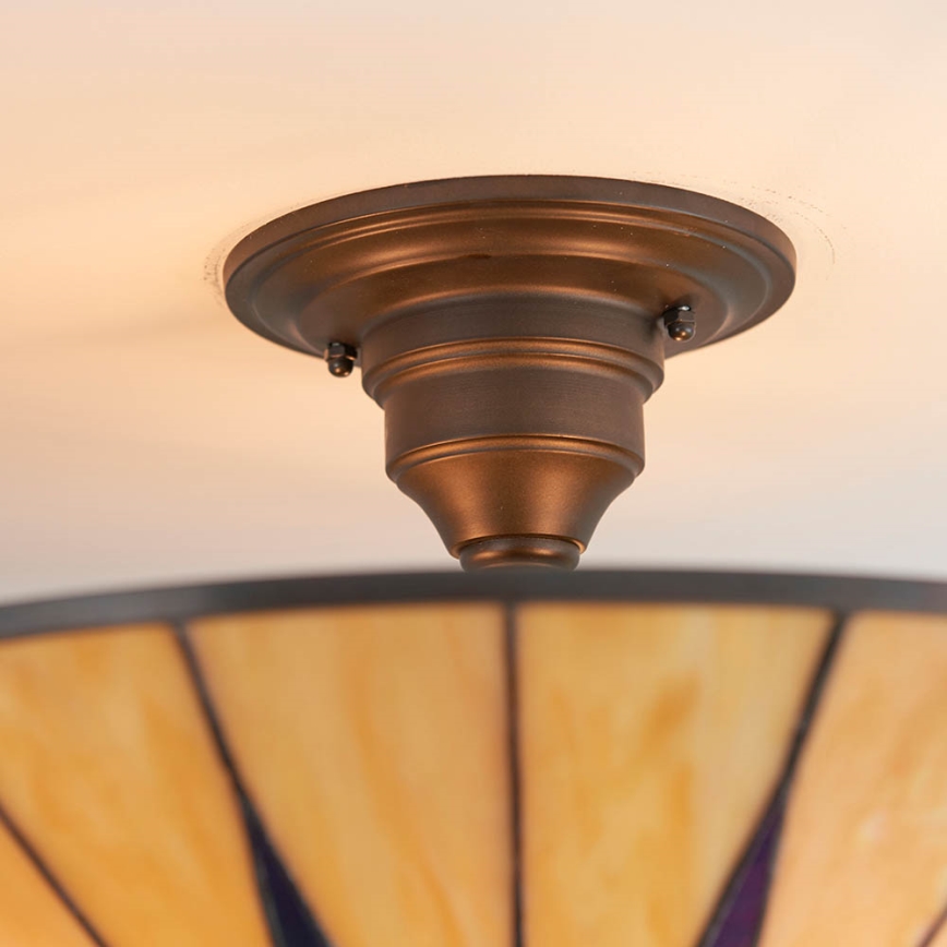 Endon 64043 - Pritrdjen stropni lestenec Tiffany DARK STAR 3xE27/60W/230V premer 49 cm