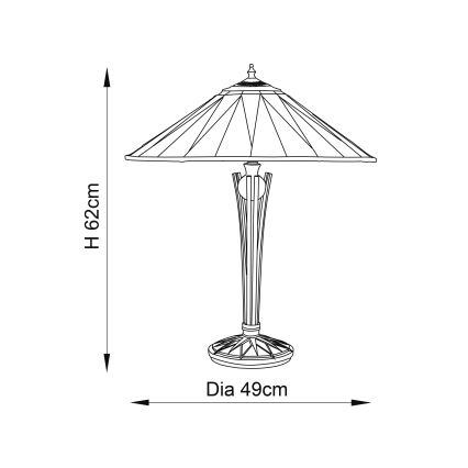 Endon 64045 - Namizna svetilka DARK STAR 2xE27/60W/230V pr. 49 cm