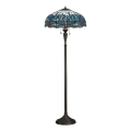 Endon 64069 - Stoječa svetilka Tiffany DRAGONFLY 2xE27/60W/230V, premer 50 cm