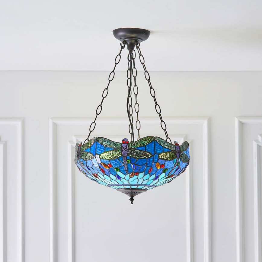 Endon 64075 - Lestenec na verigi DRAGONFLY 3xE27/60W/230V, premer 41 cm