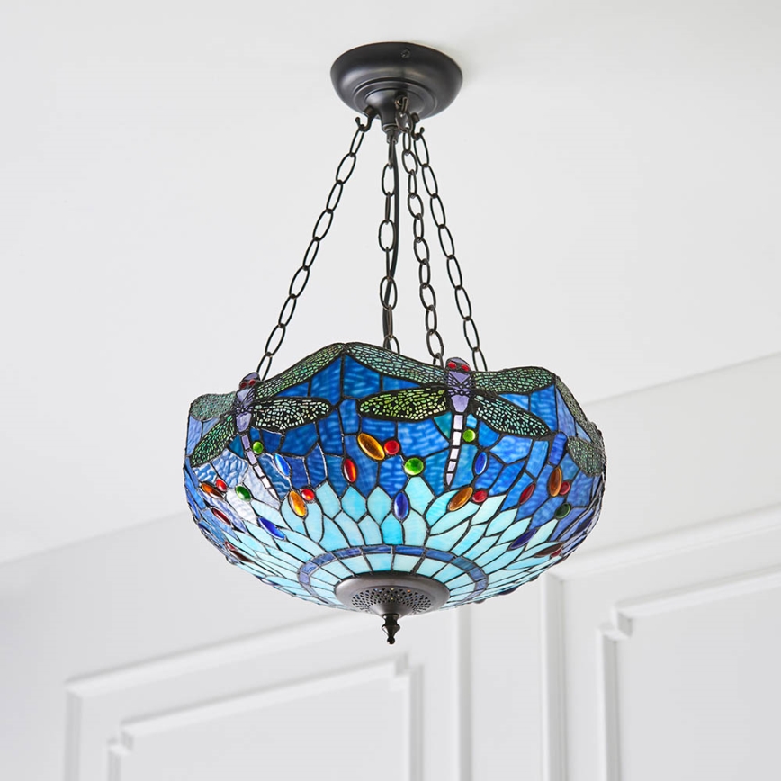 Endon 64075 - Lestenec na verigi DRAGONFLY 3xE27/60W/230V, premer 41 cm