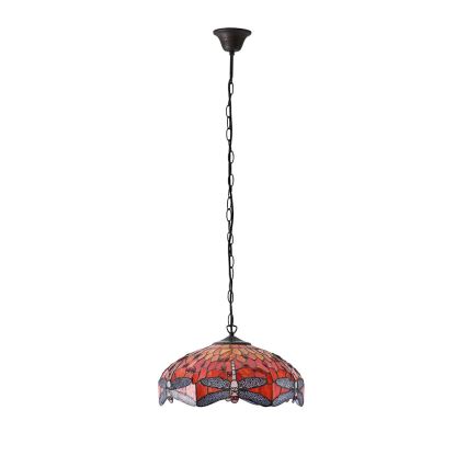 Endon 64081 - Lestenec na verigi Tiffany DRAGONFLY 3xE27/60W/230V premer 41 cm