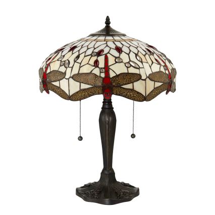 Endon 64085 - Namizna svetilka Tiffany DRAGONFLY 2xE27/60W/230V premer 41 cm