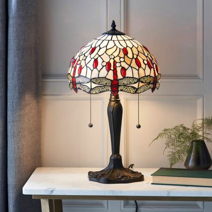 Endon 64086 - Namizna svetilka KAČJI PASTIR 2xE27/60W/230V pr. 30 cm