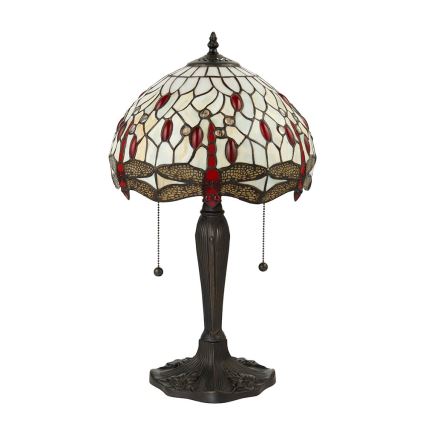 Endon 64086 - Namizna svetilka Tiffany DRAGONFLY 2xE27/60W/230V premer 30 cm