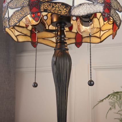 Endon 64086 - Namizna svetilka Tiffany DRAGONFLY 2xE27/60W/230V premer 30 cm