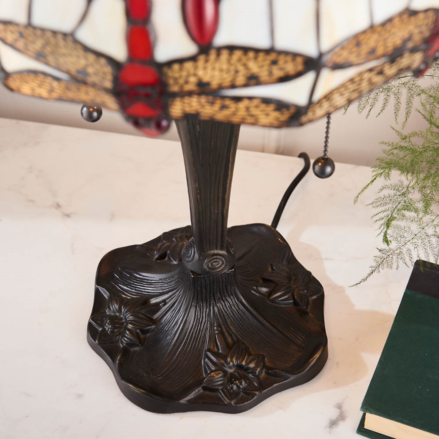 Endon 64086 - Namizna svetilka Tiffany DRAGONFLY 2xE27/60W/230V premer 30 cm