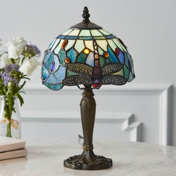 Endon 64088 - Namizna svetilka Tiffany DRAGONFLY 1xE14/7W/230V premer 20 cm