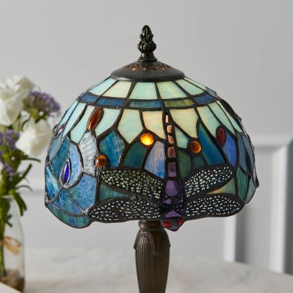 Endon 64088 - Namizna svetilka Tiffany DRAGONFLY 1xE14/7W/230V premer 20 cm
