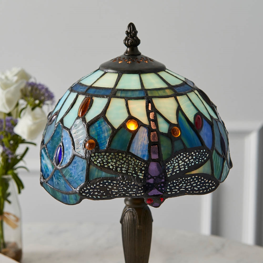Endon 64088 - Namizna svetilka Tiffany DRAGONFLY 1xE14/7W/230V premer 20 cm