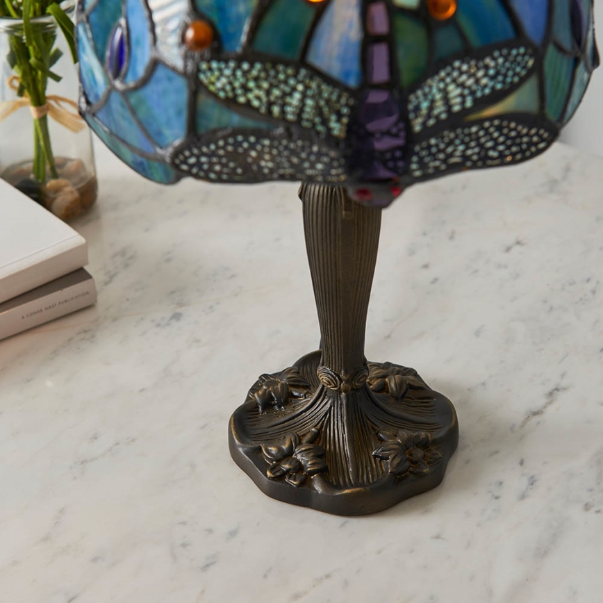 Endon 64088 - Namizna svetilka Tiffany DRAGONFLY 1xE14/7W/230V premer 20 cm