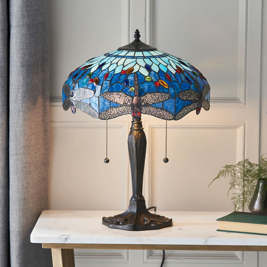 Endon 64089 - Namizna svetilka KAČJI PASTIR 2xE27/60W/230V pr. 41 cm