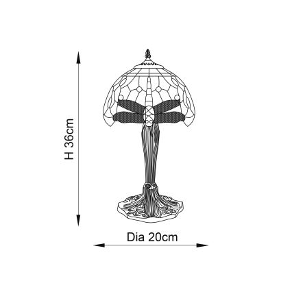Endon 64091 - Namizna svetilka KAČJI PASTIR 1xE14/40W/230V pr. 20 cm