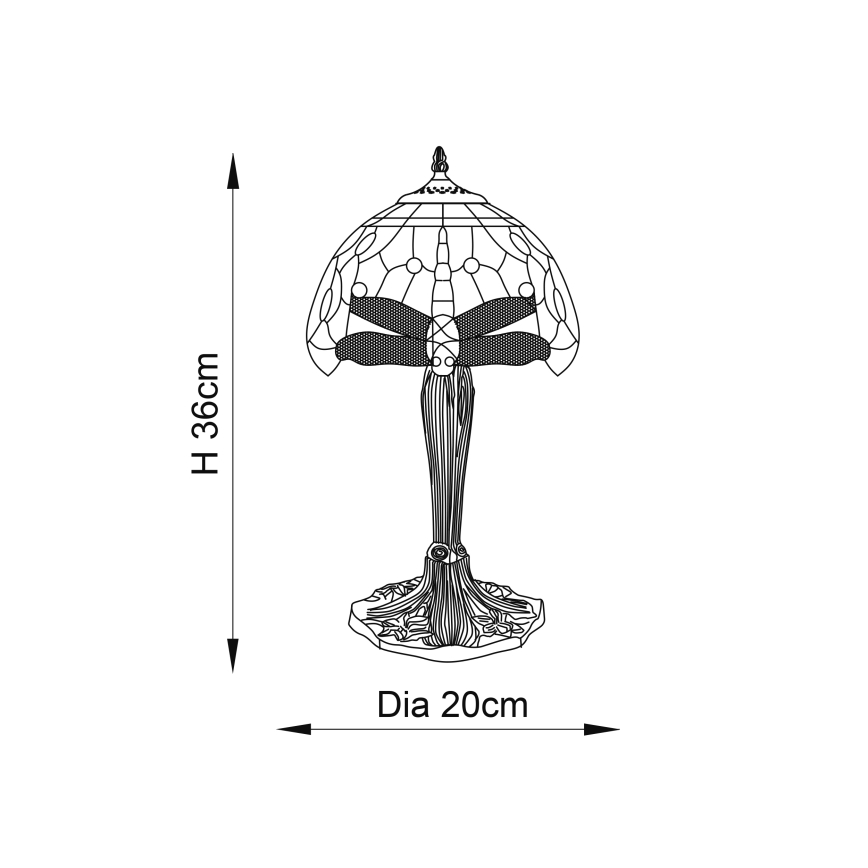 Endon 64091 - Namizna svetilka KAČJI PASTIR 1xE14/40W/230V pr. 20 cm