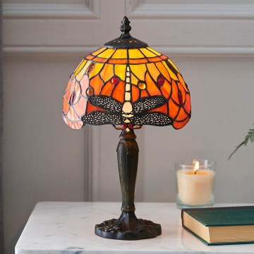 Endon 64091 - Namizna svetilka Tiffany DRAGONFLY 1xE14/7W/230V, Ø 20 cm