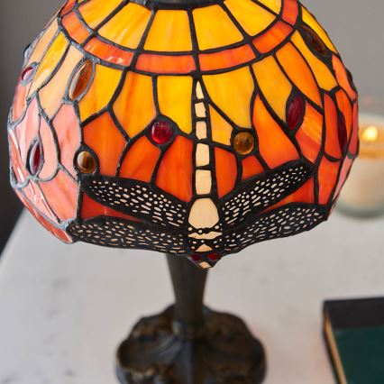 Endon 64091 - Namizna svetilka Tiffany DRAGONFLY 1xE14/7W/230V, Ø 20 cm