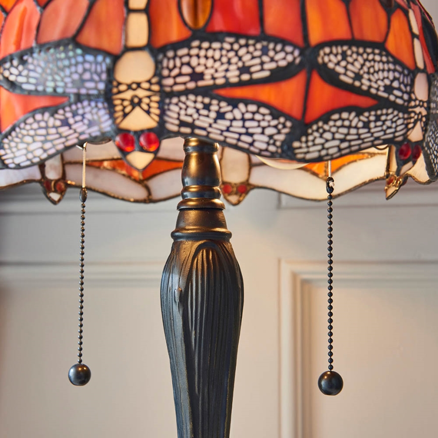 Endon 64092 - Namizna svetilka Tiffany DRAGONFLY 2xE27/60W/230V, premer 30 cm