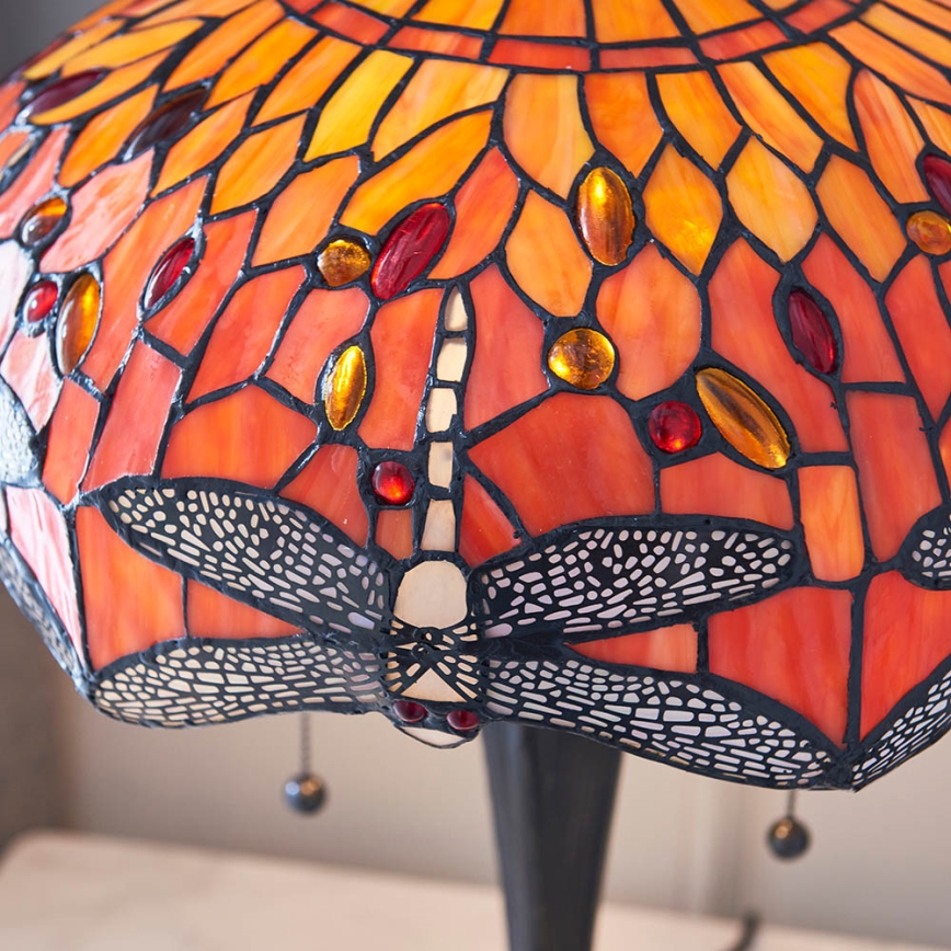 Endon 64093 - Namizna svetilka Tiffany DRAGONFLY 2xE27/60W/230V premer 41 cm