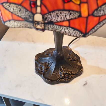 Endon 64093 - Namizna svetilka Tiffany DRAGONFLY 2xE27/60W/230V premer 41 cm