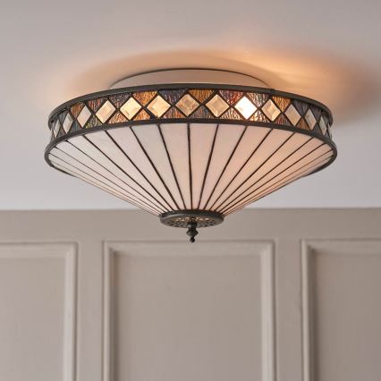Endon 64145 - Stropna svetilka FARGO 2xE27/60W/230V pr. 41,5 cm