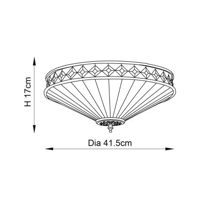 Endon 64145 - Stropna svetilka FARGO 2xE27/60W/230V pr. 41,5 cm