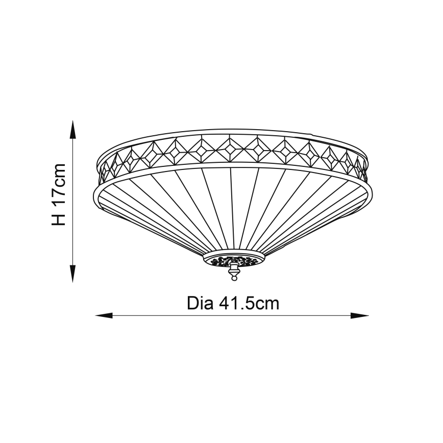 Endon 64145 - Stropna svetilka FARGO 2xE27/60W/230V pr. 41,5 cm