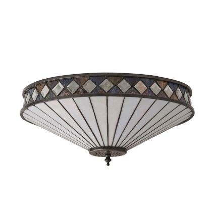 Endon 64145 - Stropna svetilka Tiffany FARGO 2xE27/60W/230V, premer 41,5 cm