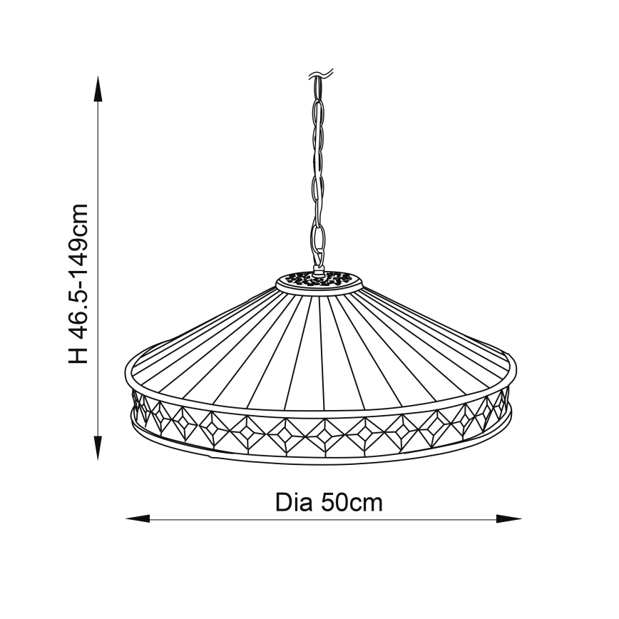 Endon 64147 - Lestenec na verigi FARGO 1xE27/60W/230V pr. 50 cm