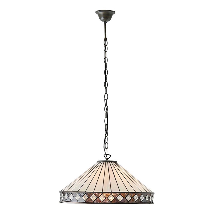 Endon 64147 - Lestenec Tiffany FARGO na verigi 1xE27/60W/230V, premer 50 cm