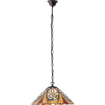 Endon 64162 - Lestenec na verigi Tiffany HECTOR 1xE27/60W/230V, premer 40 cm