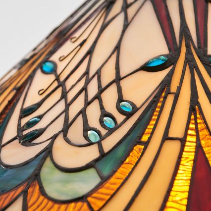 Endon 64162 - Lestenec na verigi Tiffany HECTOR 1xE27/60W/230V, premer 40 cm