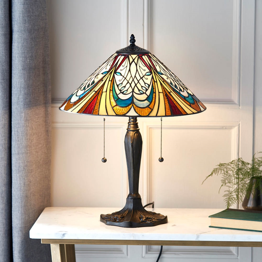 Endon 64163 - Namizna svetilka HECTOR 2x E27/60W/230V, premer 40 cm