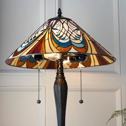 Endon 64163 - Namizna svetilka HECTOR 2x E27/60W/230V, premer 40 cm