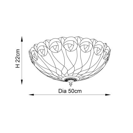 Endon 64173 - Stropna svetilka HUTCHINSON 2xE27/60W/230V pr. 50 cm