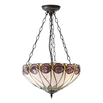 Endon 64175 - Lestenec na verigi Tiffany HUTCHINSON 3xE27/60W/230V, premer 40 cm
