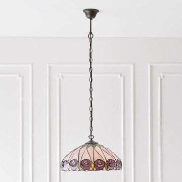 Endon 64176 - Lestenec na verigi Tiffany HUTCHINSON 1xE27/60W/230V premer 40 cm