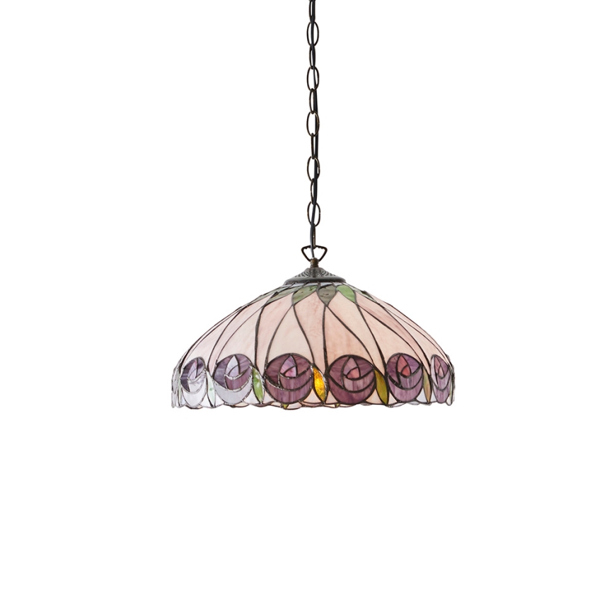 Endon 64176 - Lestenec na verigi Tiffany HUTCHINSON 1xE27/60W/230V premer 40 cm