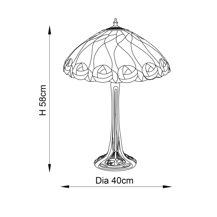Endon 64177 - Namizna svetilka HUTCHINSON 1xE27/60W/230V pr. 40 cm