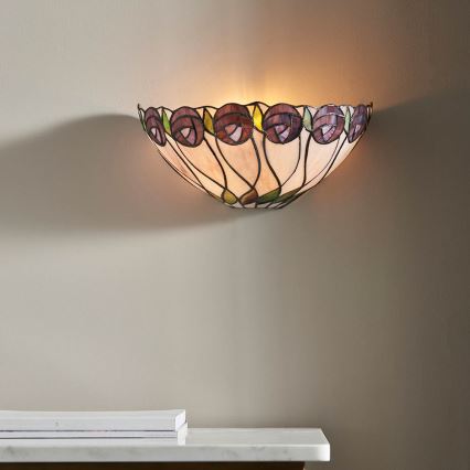 Endon 64178 - Stensko svetilo Tiffany HUTCHINSON 1xE14/40W/230V