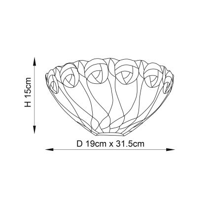 Endon 64178 - Stensko svetilo Tiffany HUTCHINSON 1xE14/40W/230V