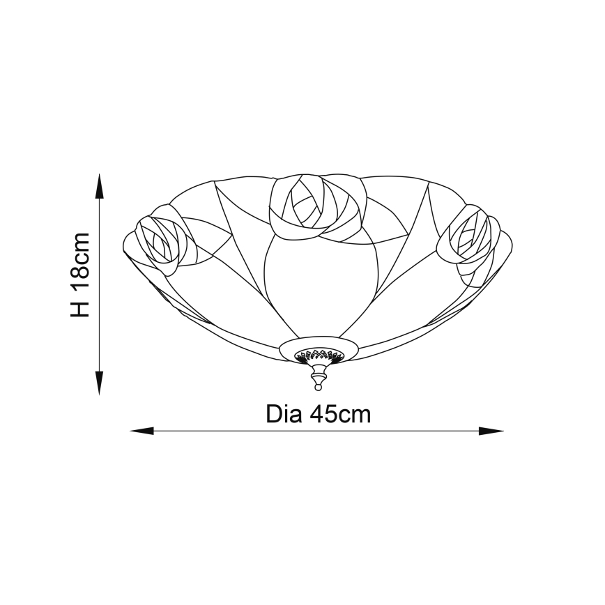 Endon 64182 - Stropna svetilka Tiffany INGRAM 2xE27/60W/230V, premer 45 cm