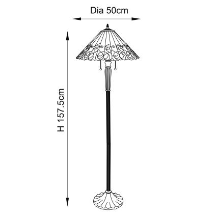 Endon 64192 - Stoječa svetilka JAMELIA 2xE27/60W/230V premer 50 cm