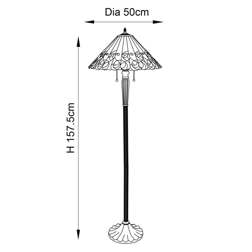 Endon 64192 - Stoječa svetilka JAMELIA 2xE27/60W/230V premer 50 cm
