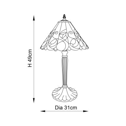 Endon 64195 - Namizna svetilka JAMELIA 1xE27/60W/230V, premer 31 cm