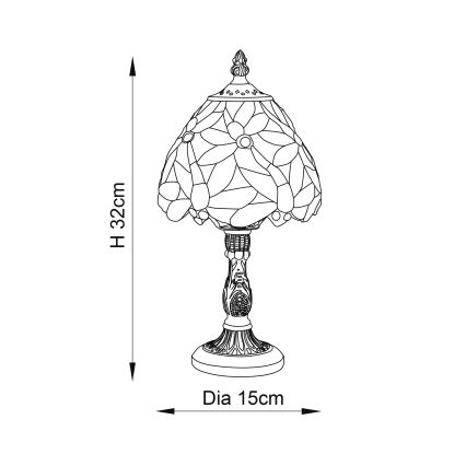 Endon 64246 - Namizna svetilka LORETTE 1xE14/40W/230V pr. 15 cm