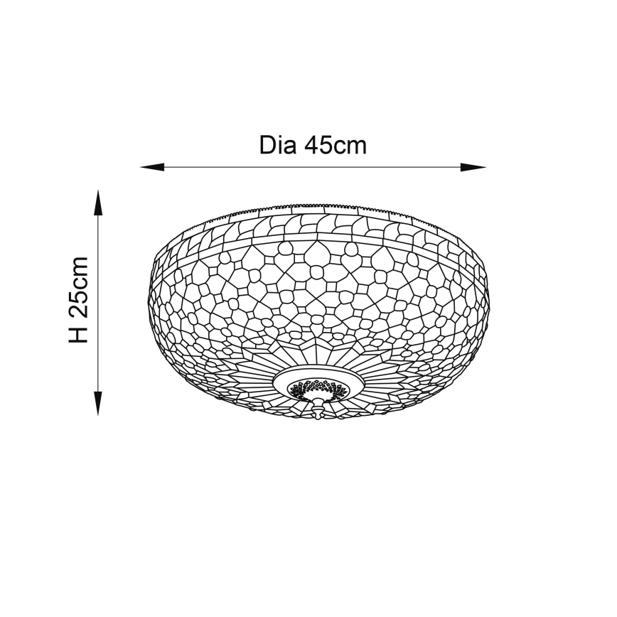 Endon 64276 - Stropna svetilka MILLE FEUX 2xE27/60W/230V pr. 45 cm