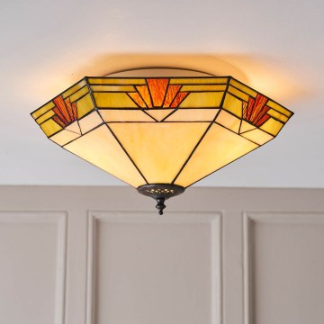 Endon 64284 - Stropna svetilka Tiffany NEVADA 2xE27/60W/230V premer 40 cm