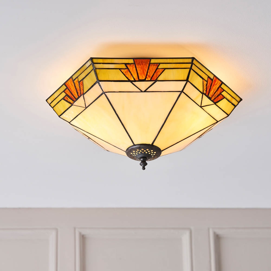 Endon 64284 - Stropna svetilka Tiffany NEVADA 2xE27/60W/230V premer 40 cm