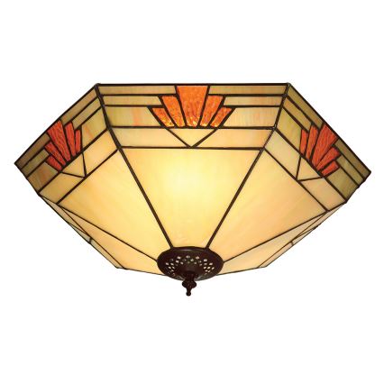 Endon 64284 - Stropna svetilka Tiffany NEVADA 2xE27/60W/230V premer 40 cm